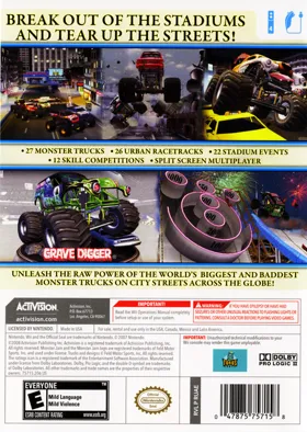 Monster Jam- Urban Assault box cover back